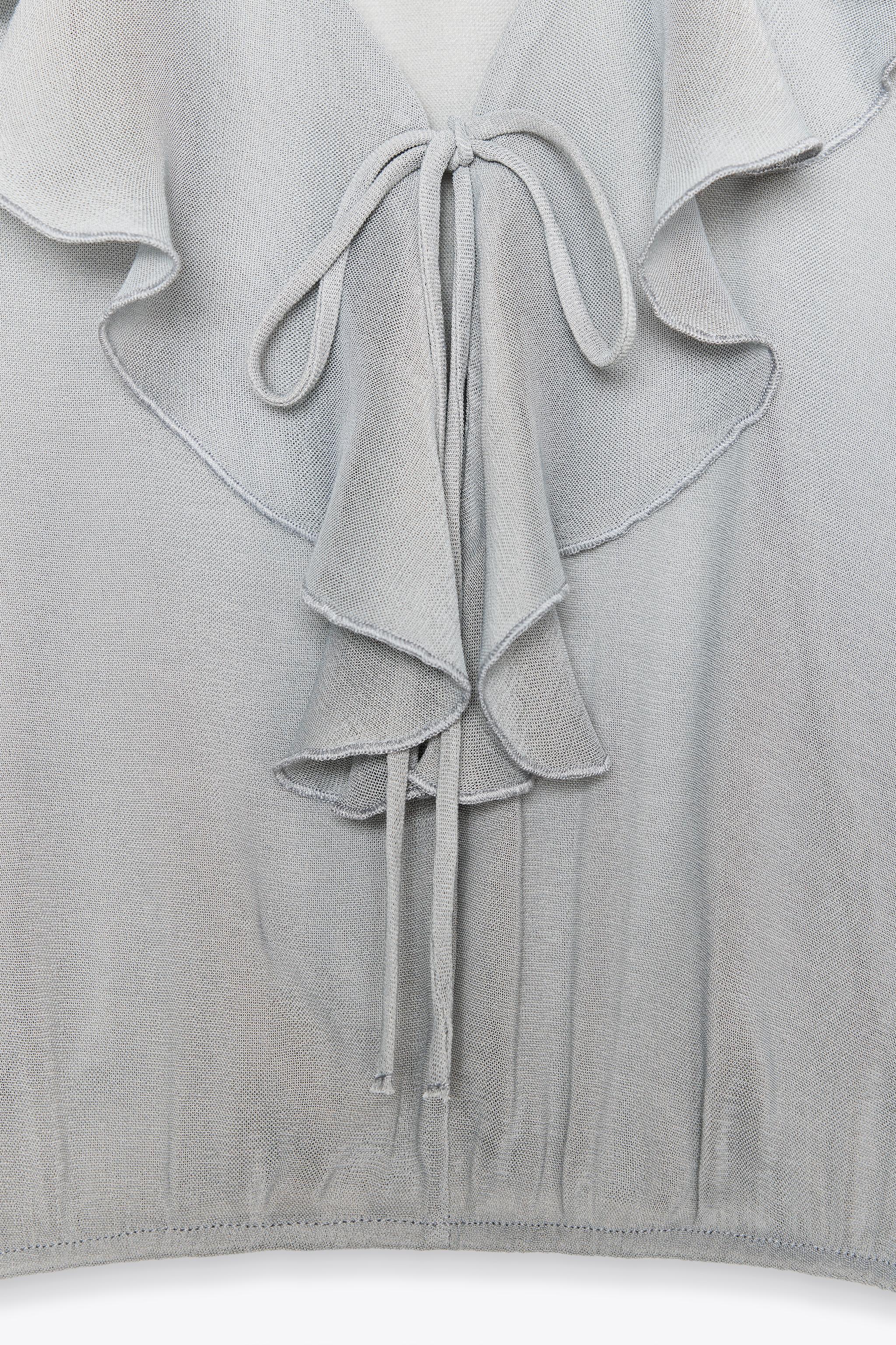 ruffled blouse with bow zara