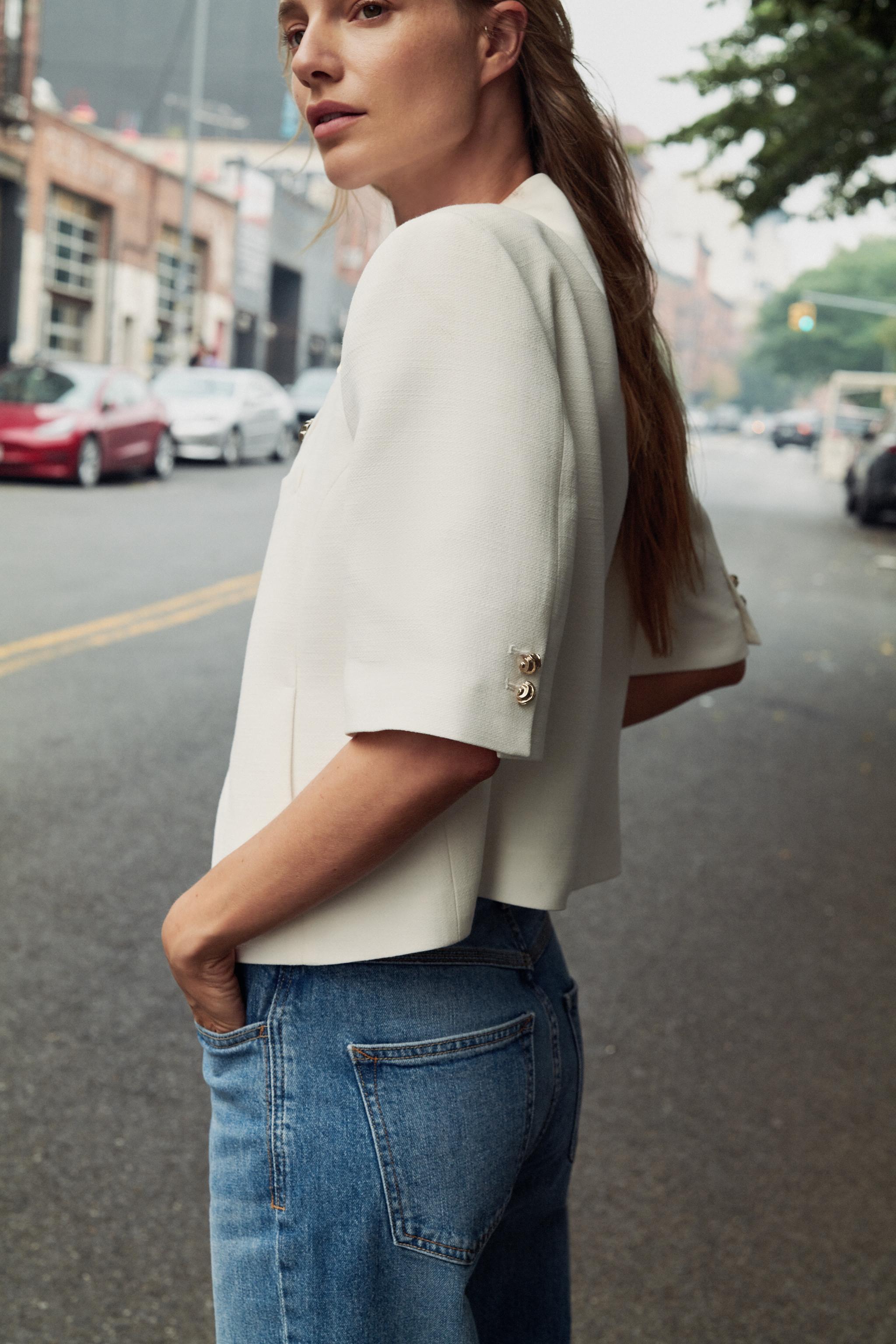 Zara KISA KOLLU VATKALIK BLAZER görsel 4