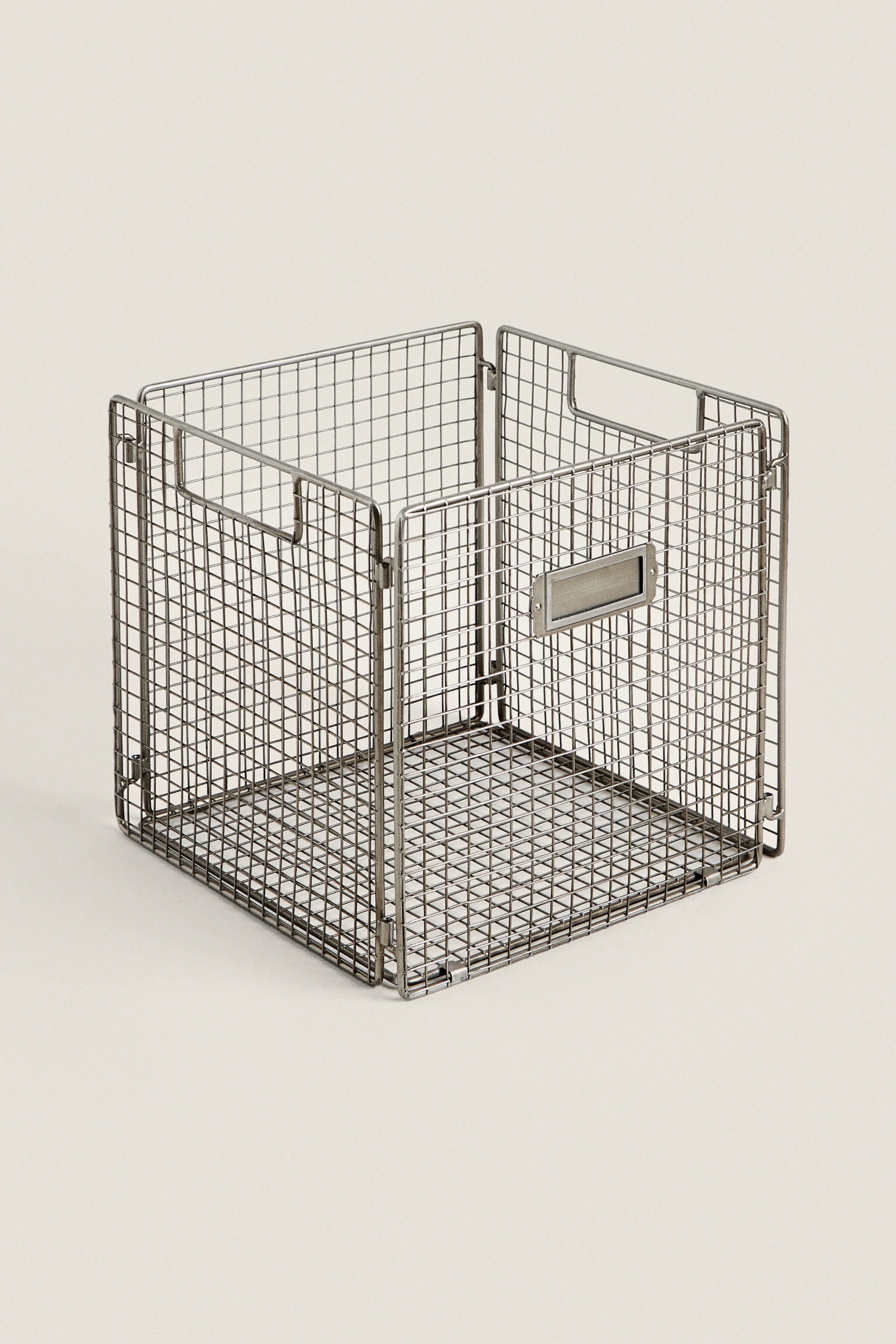 FOLDABLE METAL STORAGE BASKET