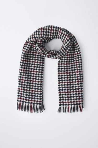 HOUNDSTOOTH SOFT-TOUCH SCARF - Black by Zara - Image 3