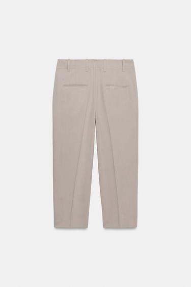 PANTALON COURT ZW COLLECTION - Marron / Taupe de Zara - Image 4