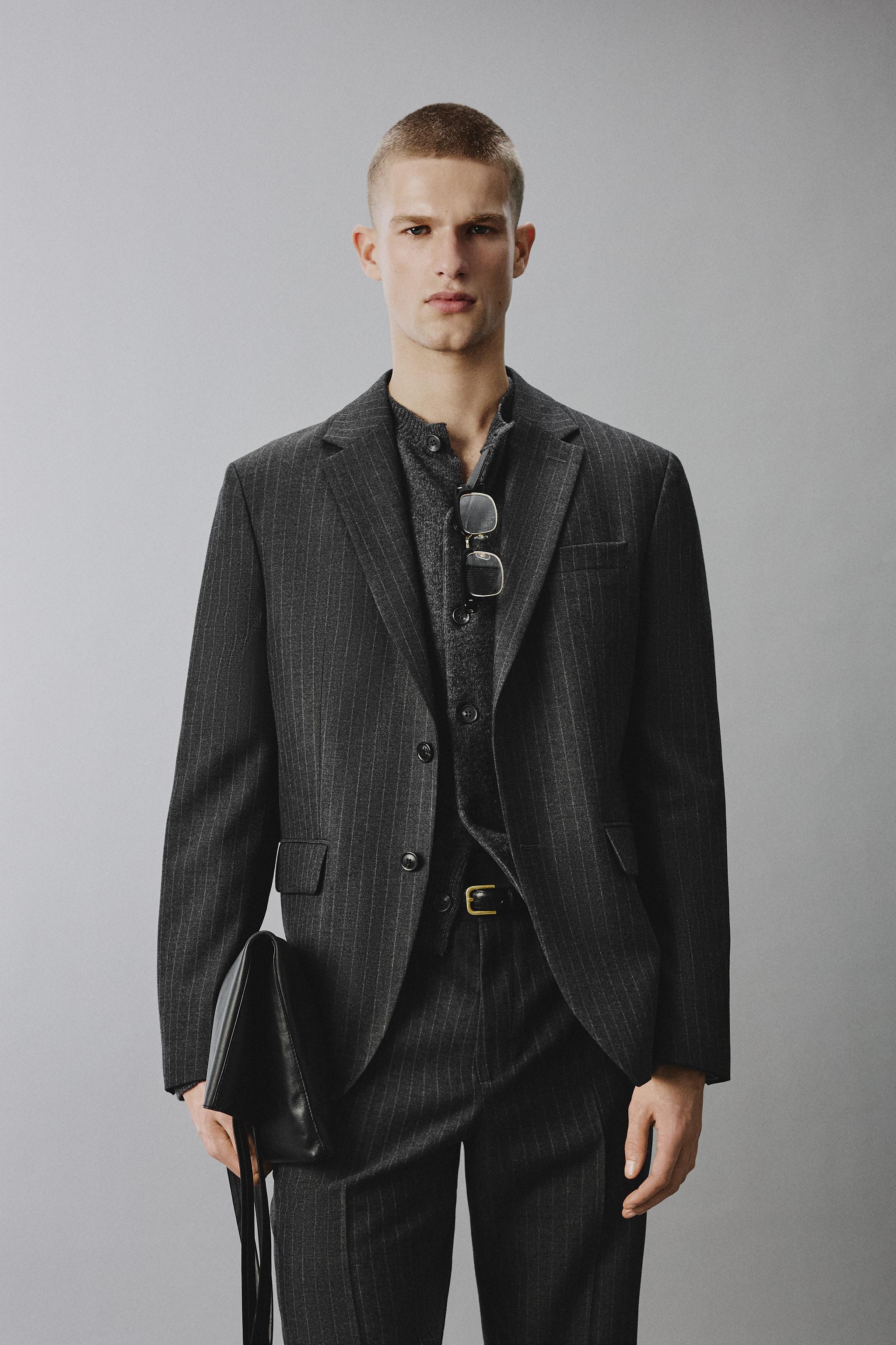 VESTE DE COSTUME À RAYURES