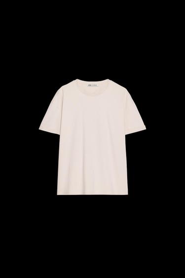 Zara SHORT-SLEEVED T-SHIRT - Sand - Image 0