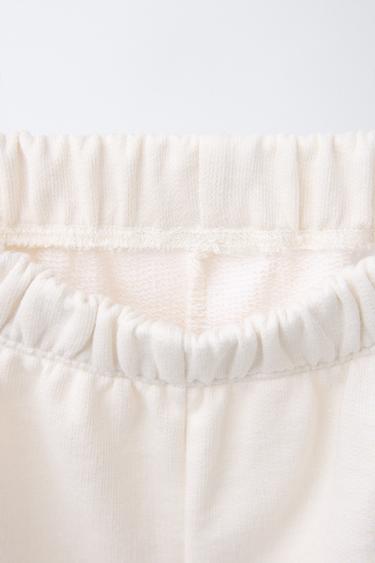 LABEL JOGGING T-SHIRT AND BERMUDA SHORTS SET - Ecru by Zara - Image 3