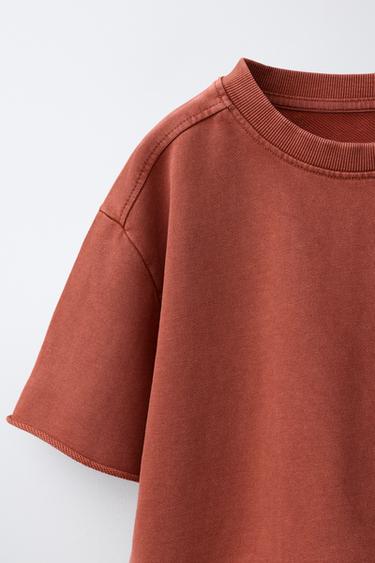 FADED-EFFECT JOGGING T-SHIRT - Russet by Zara - Image 2