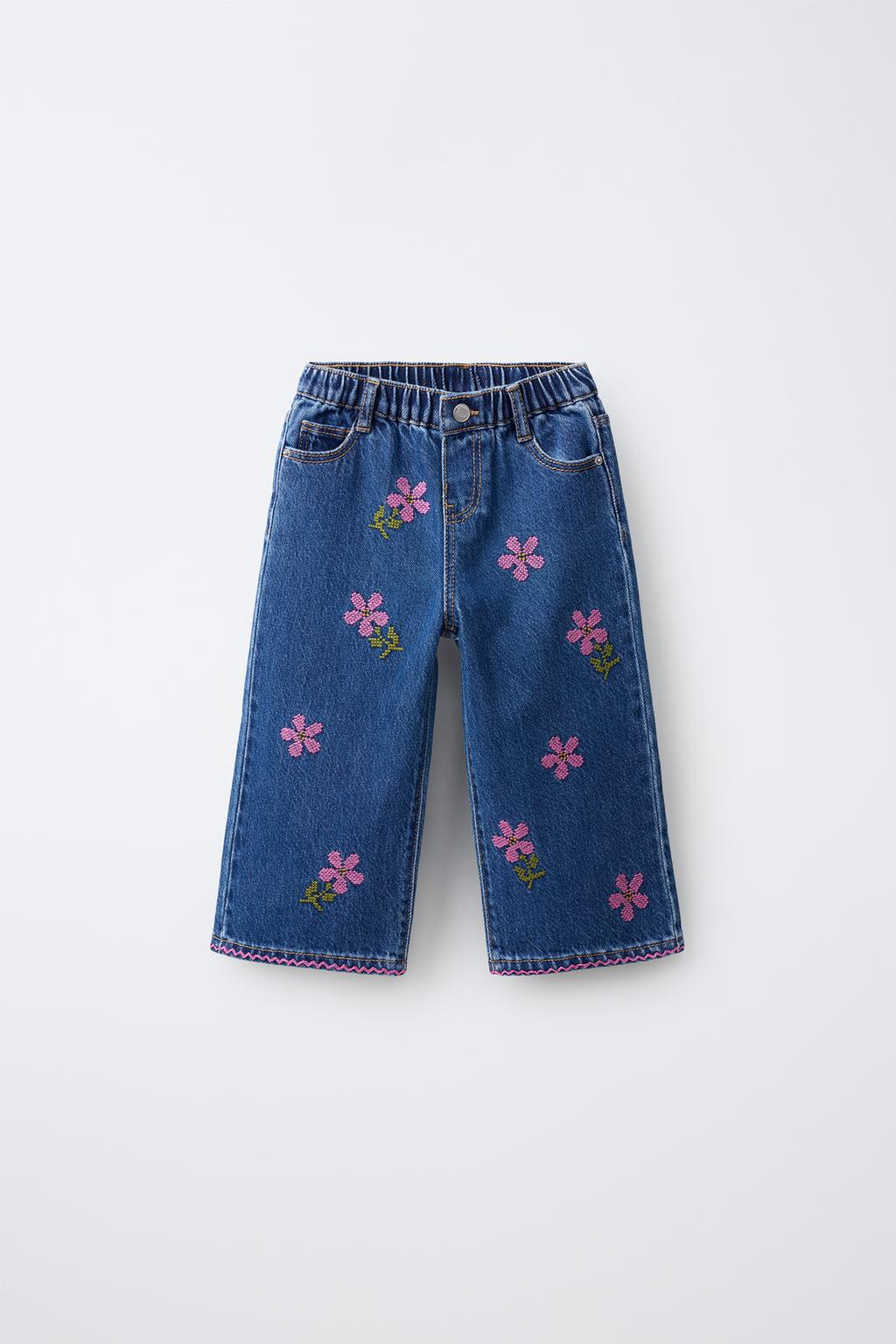 Zara Gül tikməli culotte jeans