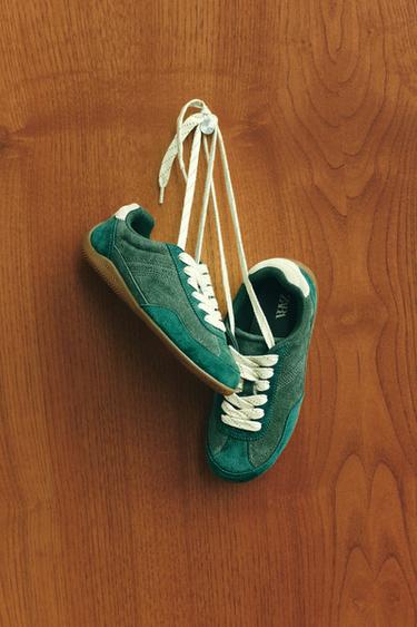 ZAPATILLA DEPORTIVA PIEL - Verde de Zara