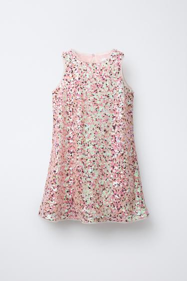 SEQUIN DRESS - Mid-pink by Zara