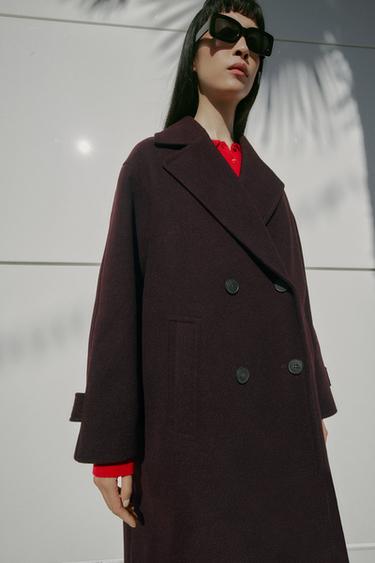 CAPPOTTO OVERSIZE SOFT - Borgogna di Zara