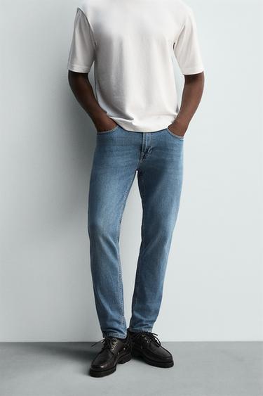 SLIM FIT JEANS - Mid-blue by Zara