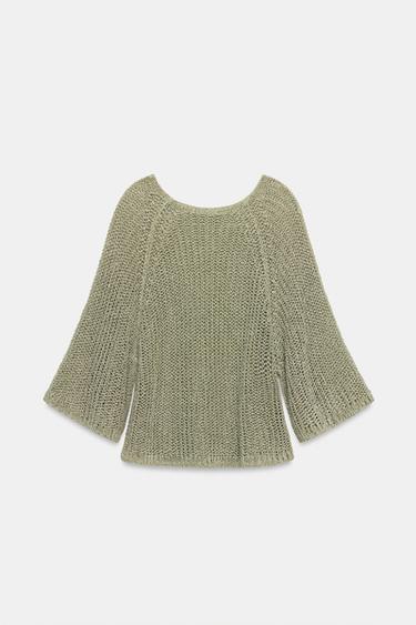 POINTELLE KNIT JUMPER - Light green by Zara - Image 7