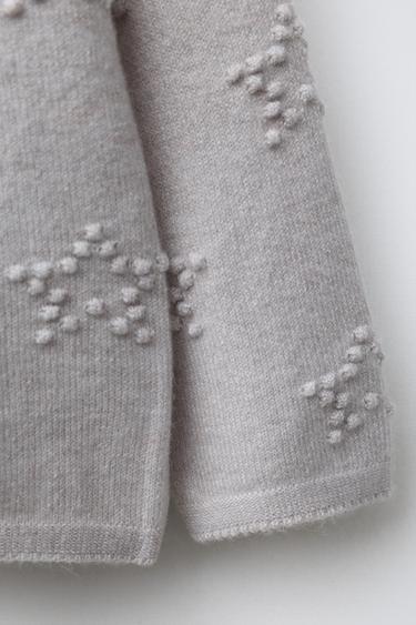KNIT JUMPER WITH EMBROIDERED STARS - Light grey by Zara - Image 2