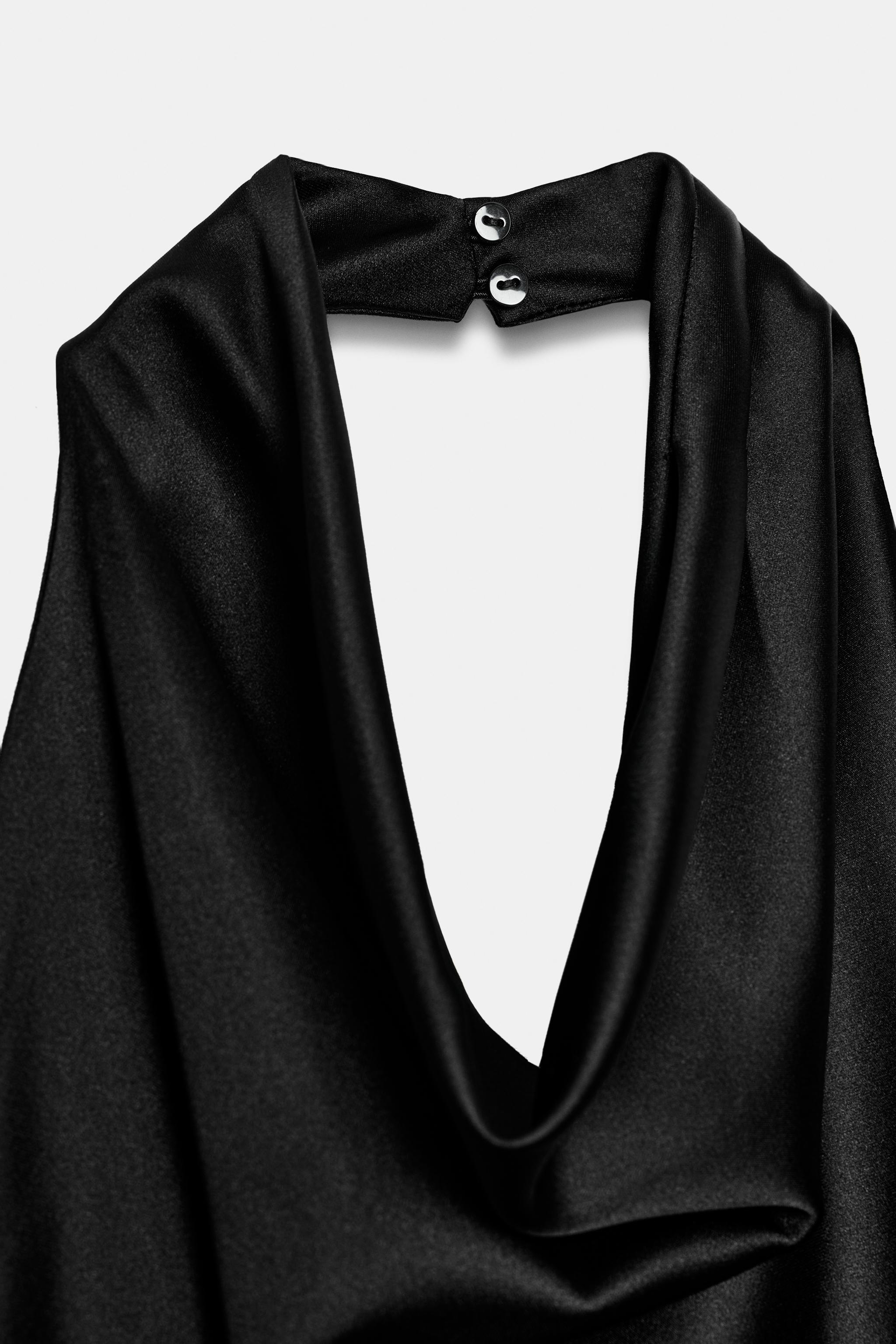 SATIN HALTER MINI DRESS