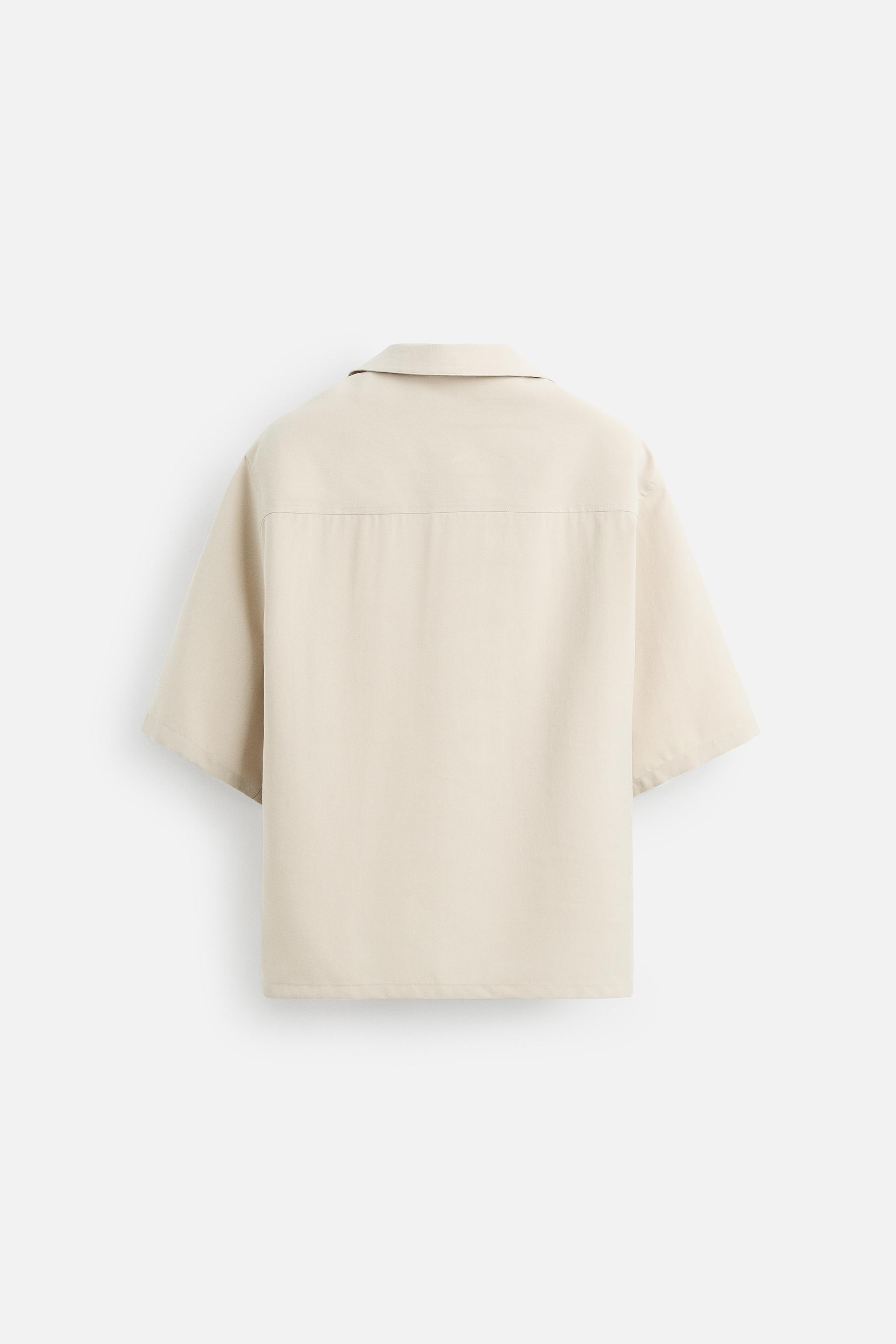 ［ZARA］リラックスフィットの流れるようなシャツ 0706/652 RELAXED FIT FLOWY SHIRT - Light beige | ZARA United States