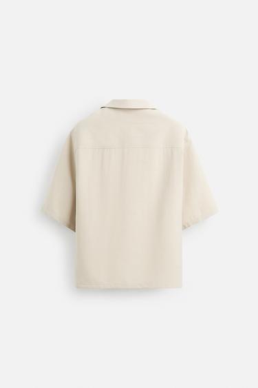 CHEMISE FLUIDE RELAXED FIT - Beige clair de Zara - Image 8