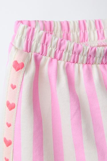 STRIPED BERMUDA SHORTS WITH SIDE BANDS - Pink / White by Zara - Image 2