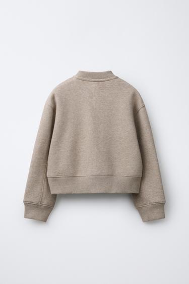 SWEAT JOGGING À INSCRIPTION EFFET GOMME - Sable / Chiné de Zara - Image 1