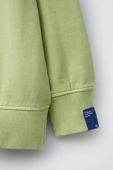 TEXT PRINT HOODIE AND BERMUDA SHORTS SET - Green by Zara - Image 3