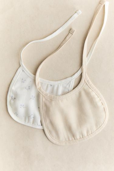 MINI FLOWER BABY BIB (PACK OF 2) - Oyster-white by Zara - Image 5