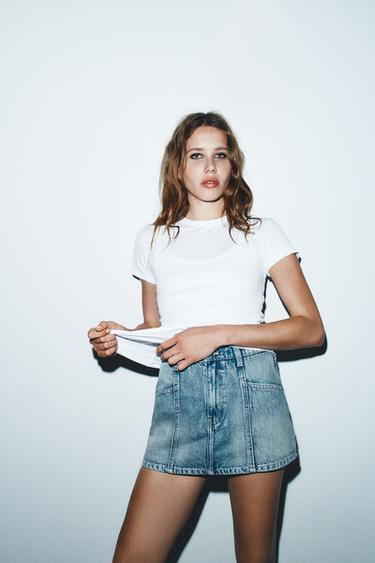 SHORT-SAIA JEANS TRF - Azul-claro da Zara