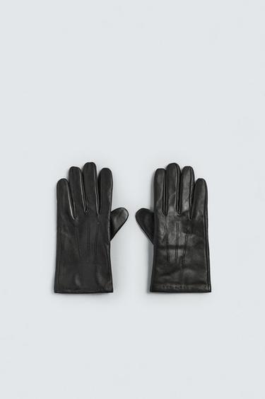 BASIC LEATHER GLOVES - Black by Zara