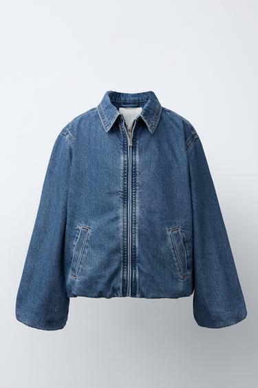 DENIM BOMBER JACKET - Mid-blue by Zara