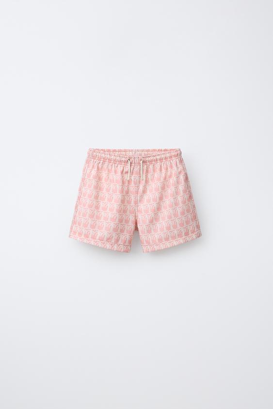 6-14 ANOS/ CALÇÕES DE BANHO PALMEIRAS - rosa claro  da Zara - Imagem 0