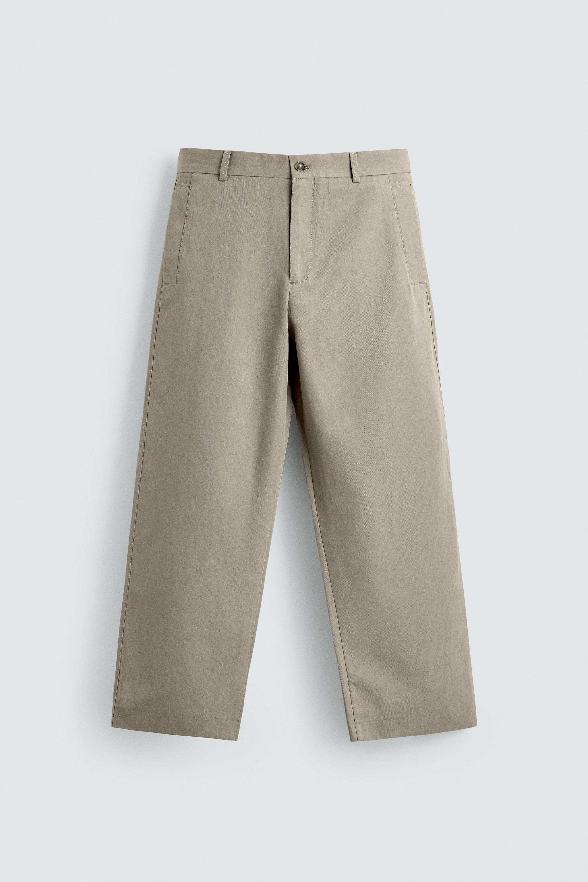 RELAXED FIT COTTON - LINEN PANTS