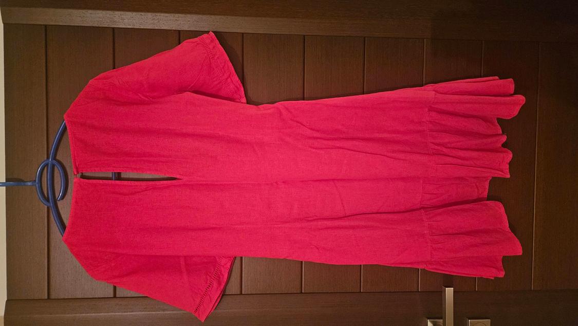 LINEN BLEND LACE TRIM MINI DRESS - Image 5