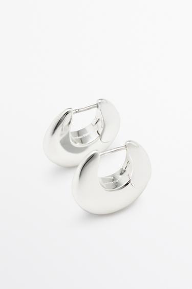 XS oval hoop earrings — Silver 2