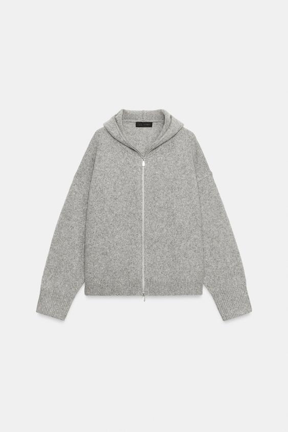 SWEAT AVEC LAINE ET CAPUCHE - Gris de Zara - Image 6