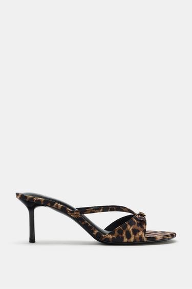 BUCKLED HEEL SANDALS - Leopard by Zara - Image 0