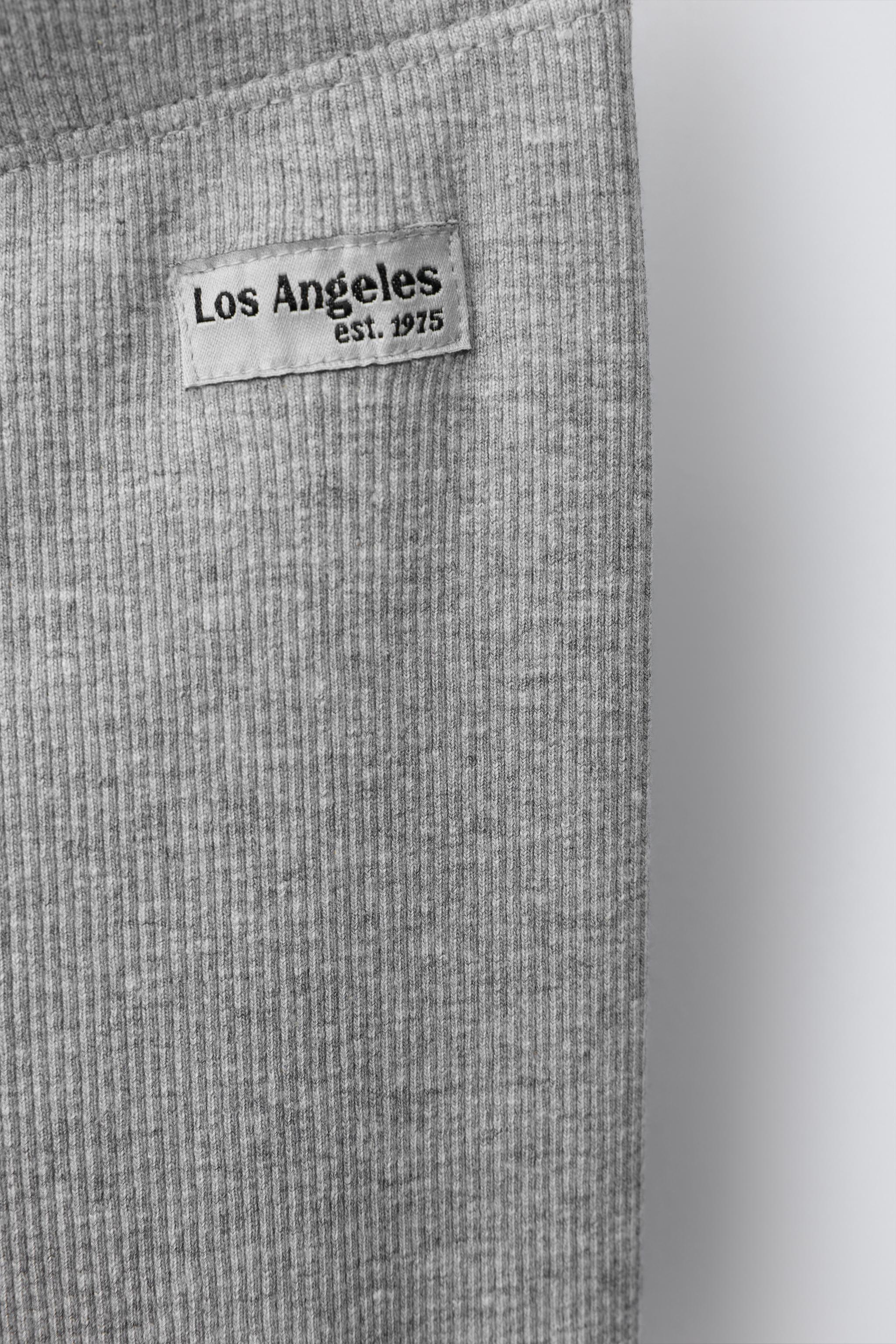 RIBBED LEGGINGS WITH LABEL