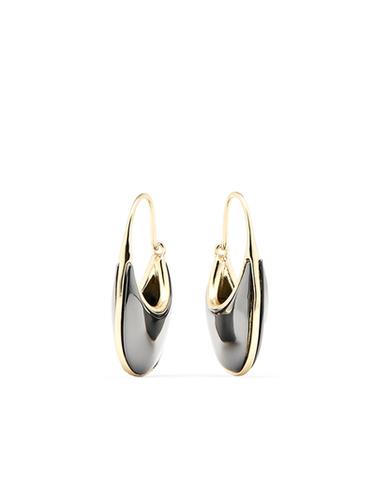 Boucles d’oreilles anneaux pierre - Noir de Zara