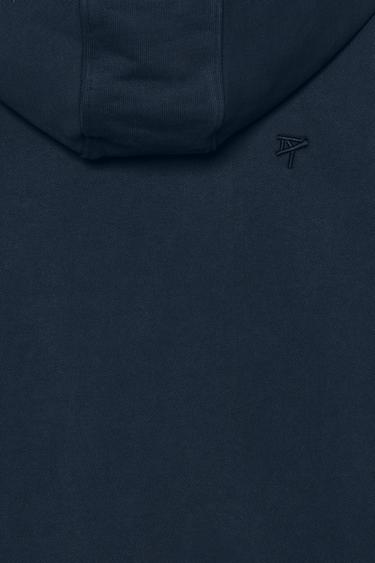 CROPPED FIT HOODIE WITH ZIP - Navy blue by Zara - Image 5