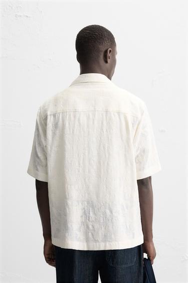 FLORAL JACQUARD SHIRT - Ecru by Zara - Image 2