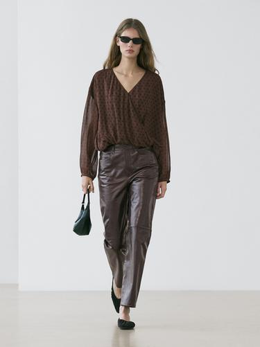 Zara Nappa leather trousers - Brown