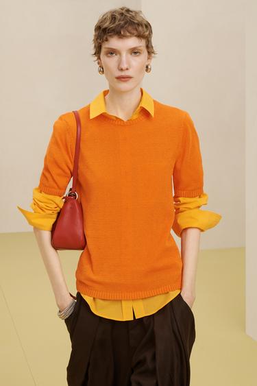 SHRT KNT CTTN 16 - Orange de Zara - Image 3