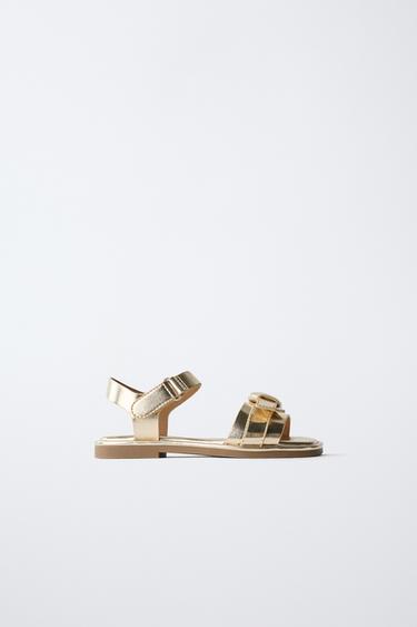 BOW SANDALS - Gold by Zara
