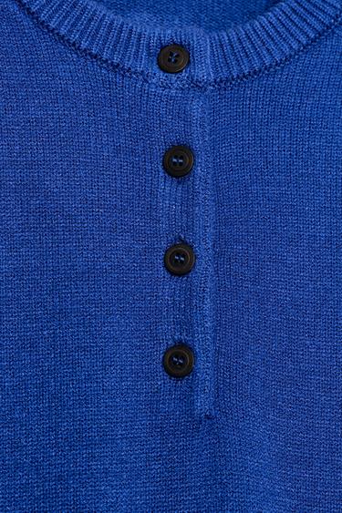 PULL EN MAILLE À MANCHES LARGES - Bleu roi de Zara - Image 8