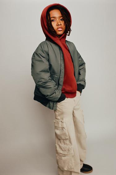NYLON BOMBER JACKET WITH POCKETS - Khaki by Zara - Image 7