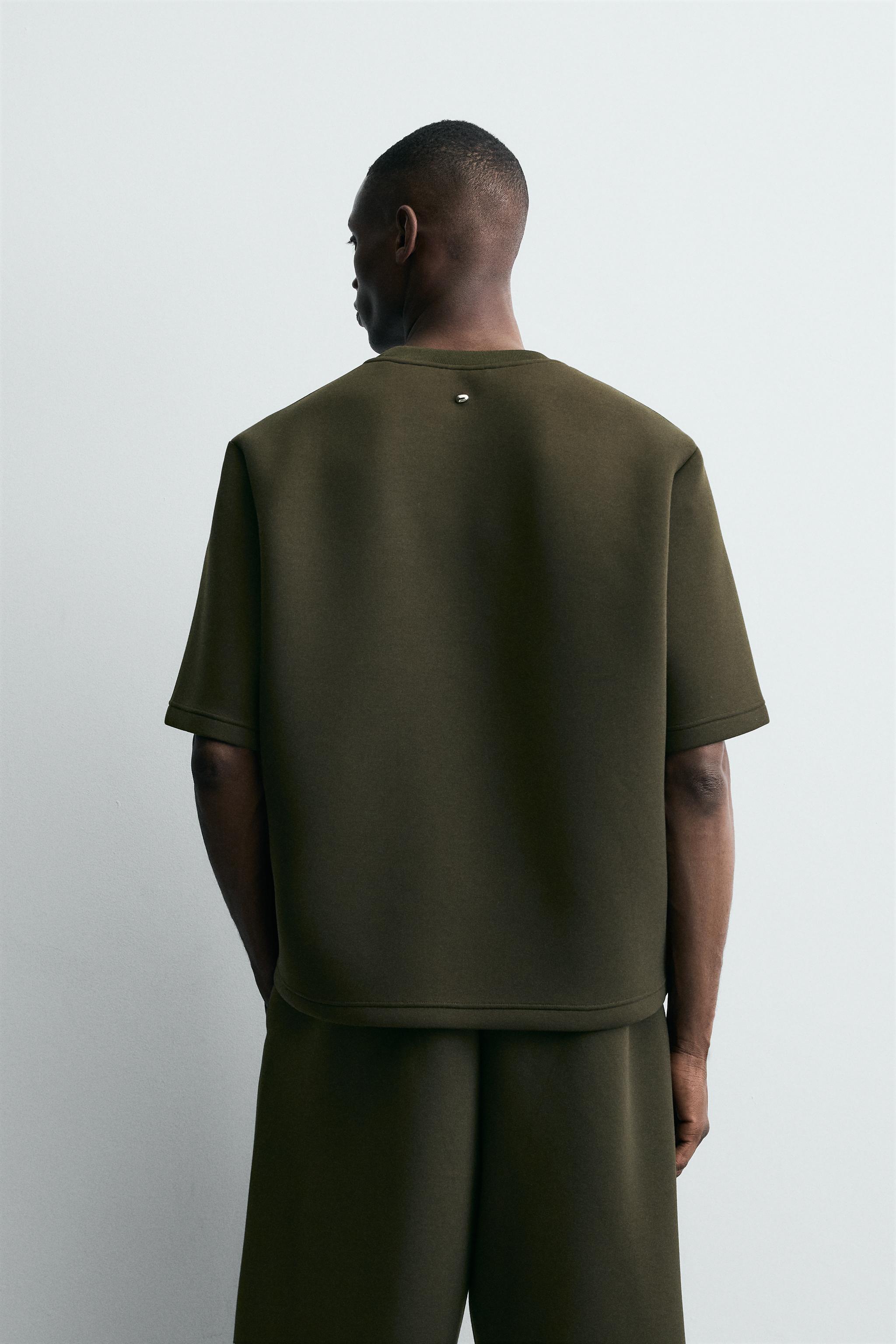 NEOPRENE EFFECT STUD SWEATSHIRT - Dark green | ZARA United
