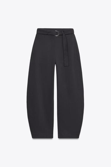 PLUSH TROUSERS WITH BELT - Charcoal by Zara
