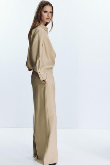 GOLD BUTTON WRAP SHIRT - Sand by Zara - Image 2