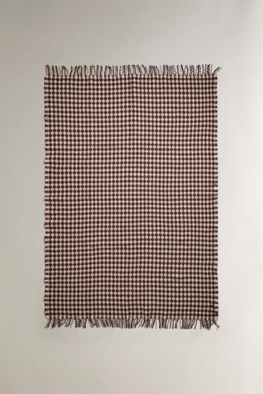 DIAMOND WOOL THROW - أبيض مكسور الخاص بـ Zara