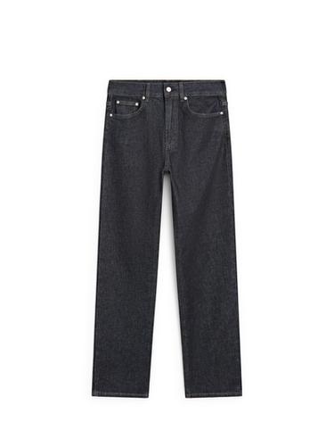 Jean straight décontracté taille haute - Bleu de Zara