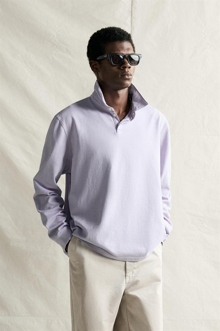REGULAR FIT POLO SWEATSHIRT