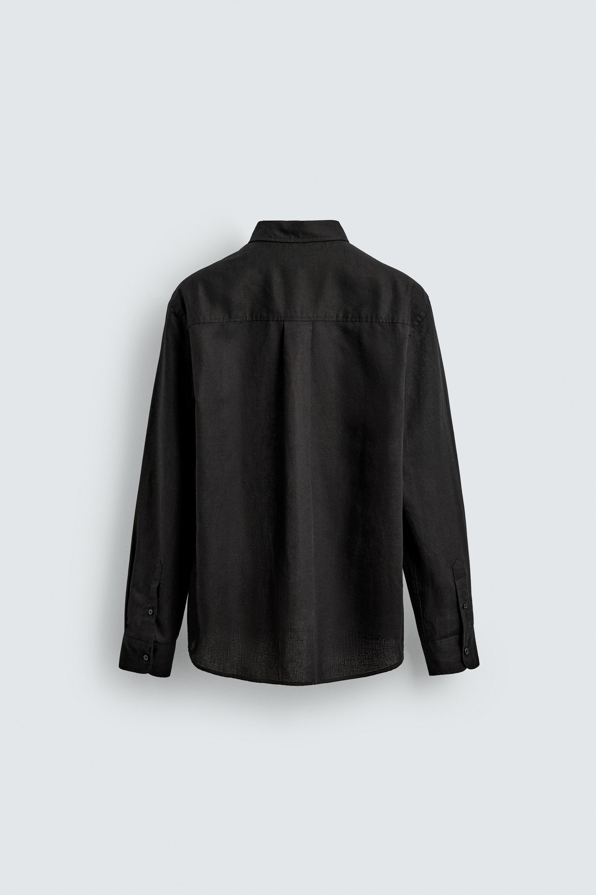 REGULAR FIT LINEN - COTTON SHIRT