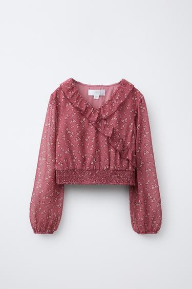 BUTTERFLY PRINT BLOUSE - Raspberry by Zara - Image 0