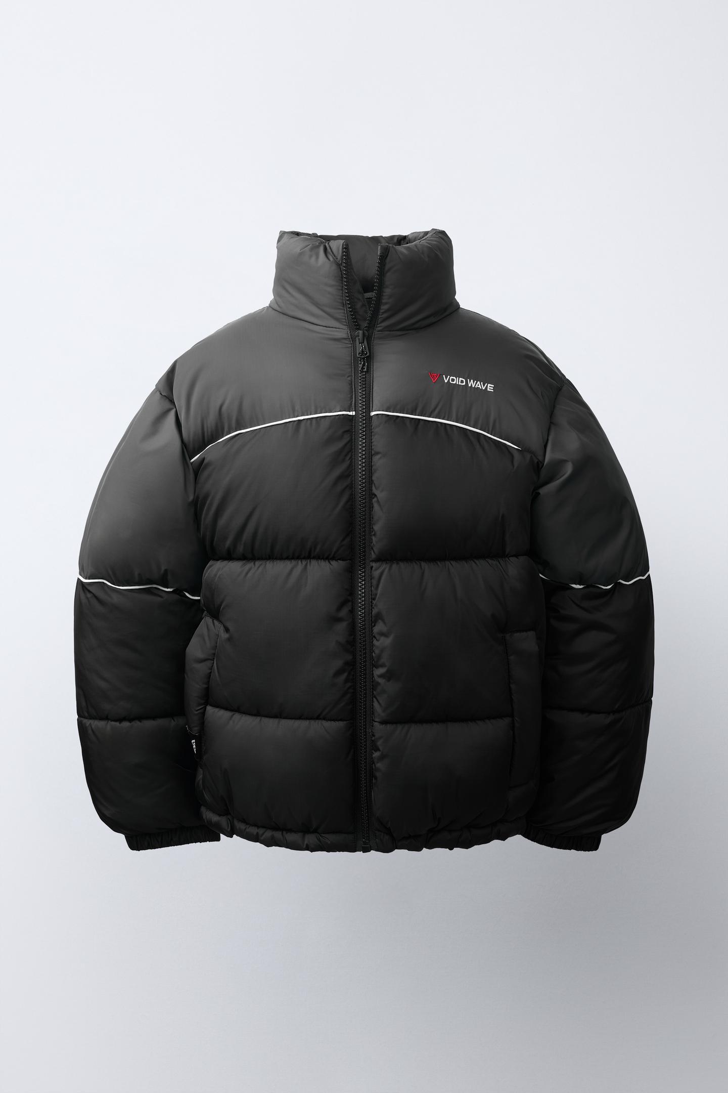 Детская куртка Zara Water-Repellent Contrast Quilted, цвет: Чёрный — фото 1
